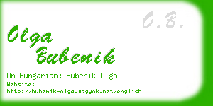 olga bubenik business card